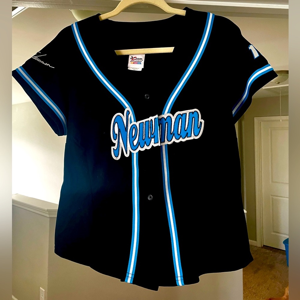 Ryan Newman #12 Women’s baseball style top. Black w/blue size large